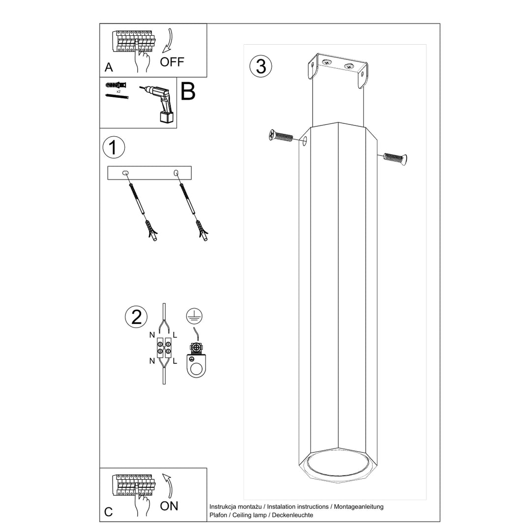 Plafoniera ZEKE 30 stejar SL.1034