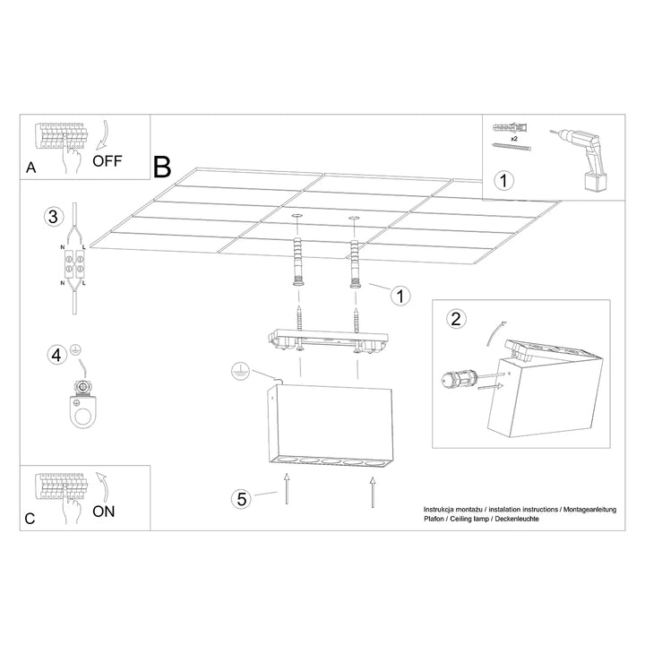 Plafoniera SOLE negru LED SL.1212