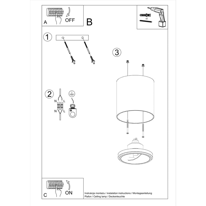 Plafoniera TIUBE negru SL.0697