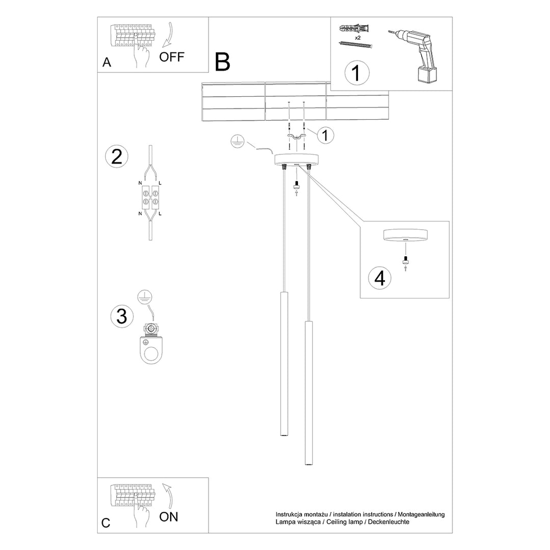 Lampa suspendata PASTELO 2 auriu SL.1305