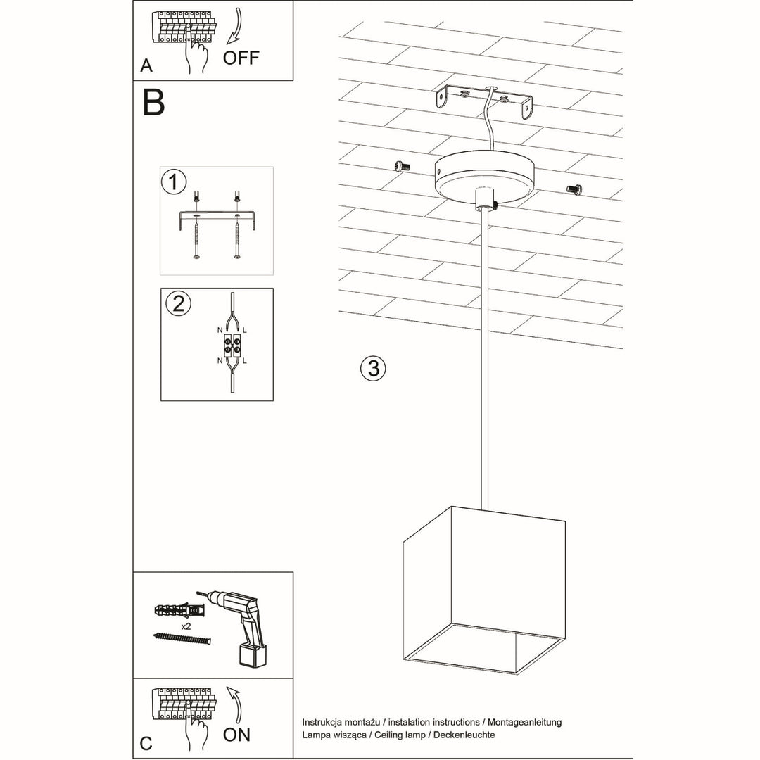 Lampa suspendata QUAD 1 alb SL.0062