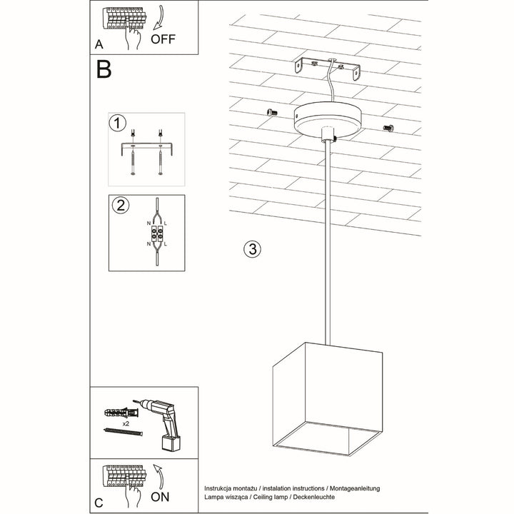 Lampa suspendata QUAD 1 alb SL.0062