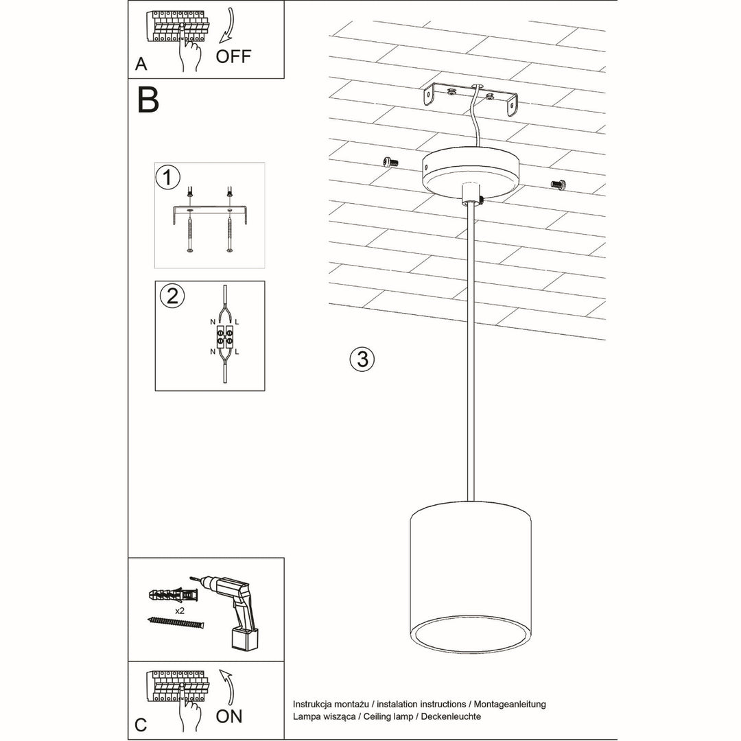 Lampa suspendata ORBIS 1 gri SL.0052