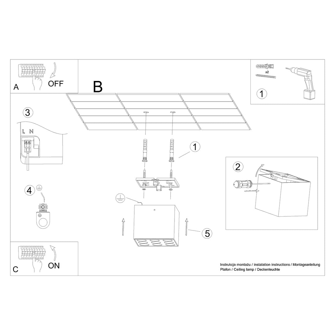 Plafoniera OZZY negru LED SL.1211