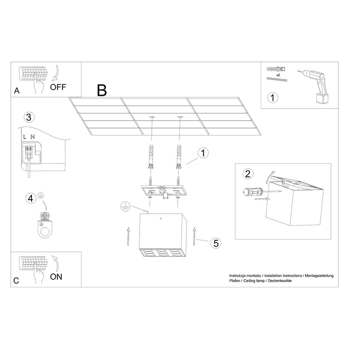 Plafoniera OZZY negru LED SL.1211