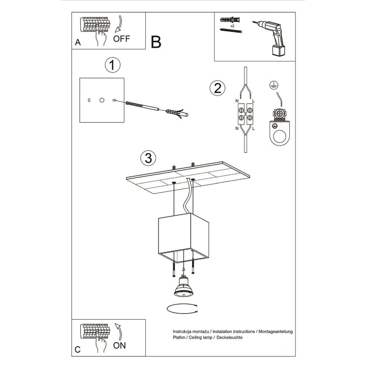 Plafoniera QUAD 1 antracit SL.0567