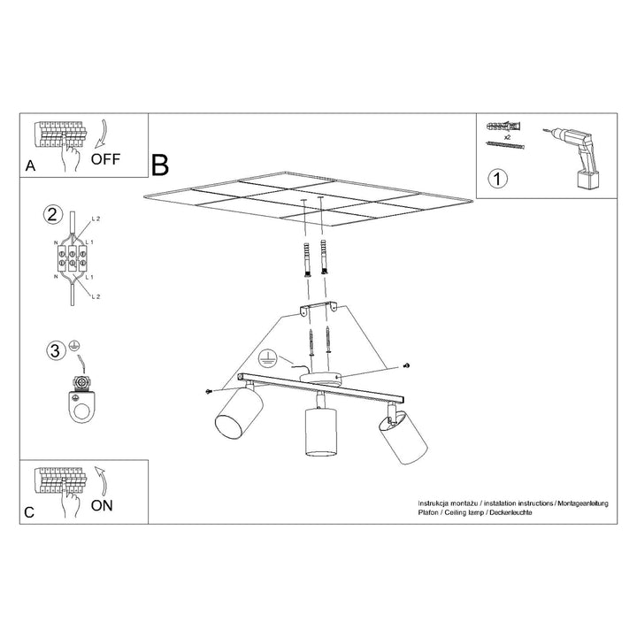 Plafoniera LEMMI 3 alb SL.1125