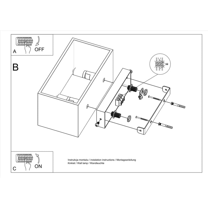 Aplica de perete QUAD MAXI alb SL.0525