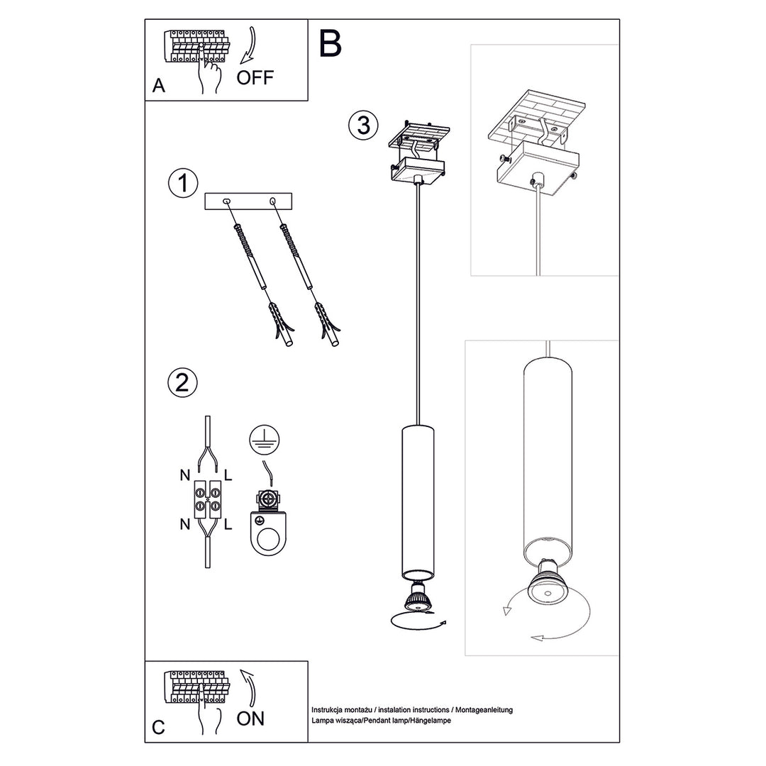 Lampa suspendata LAGOS 1 auriu lustruit SL.1200