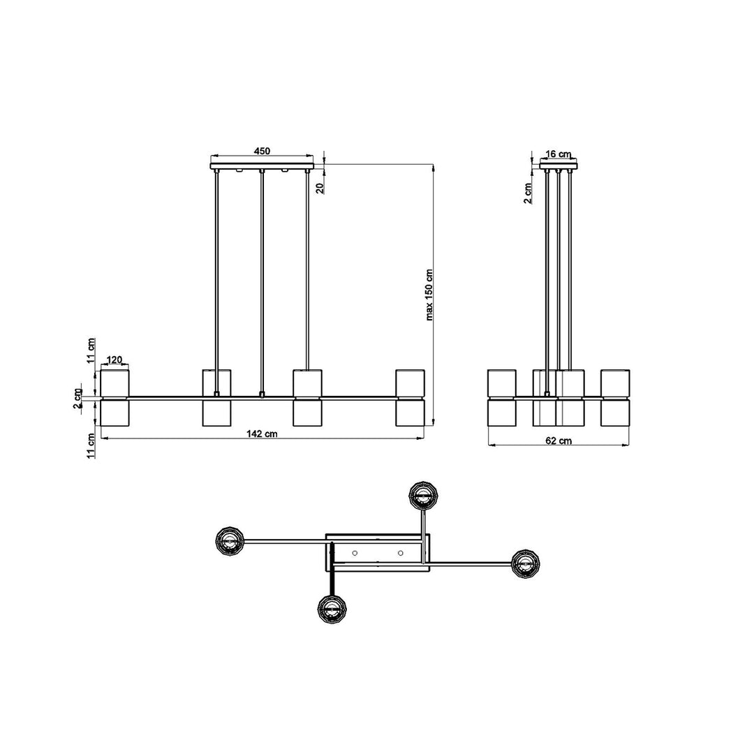 Lampa suspendata KUKKIA negru TH.004CZ