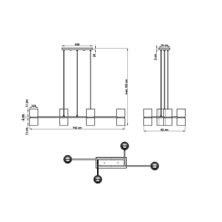 Lampa suspendata KUKKIA negru TH.004CZ