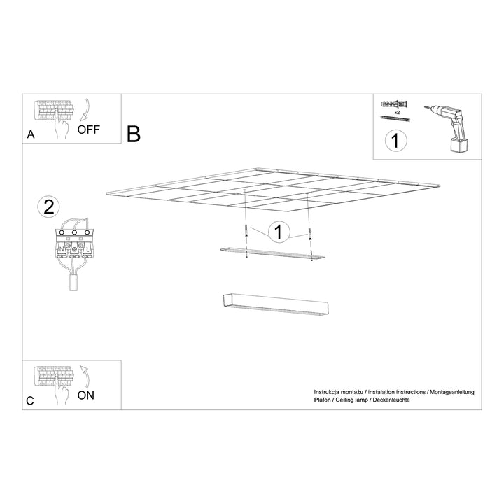 Plafoniera PINNE 67 negru TH.042