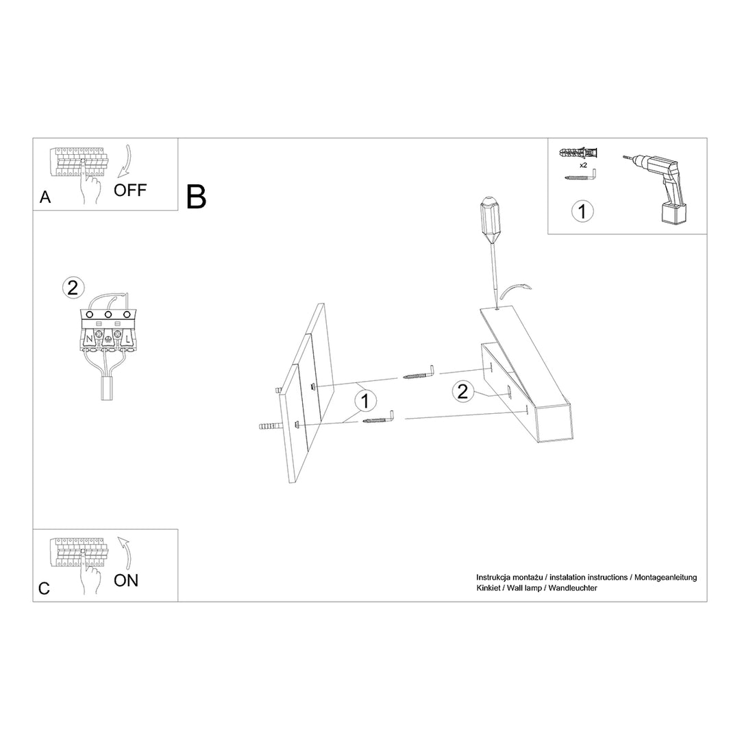 Aplica PINNE 90 negru TH.054