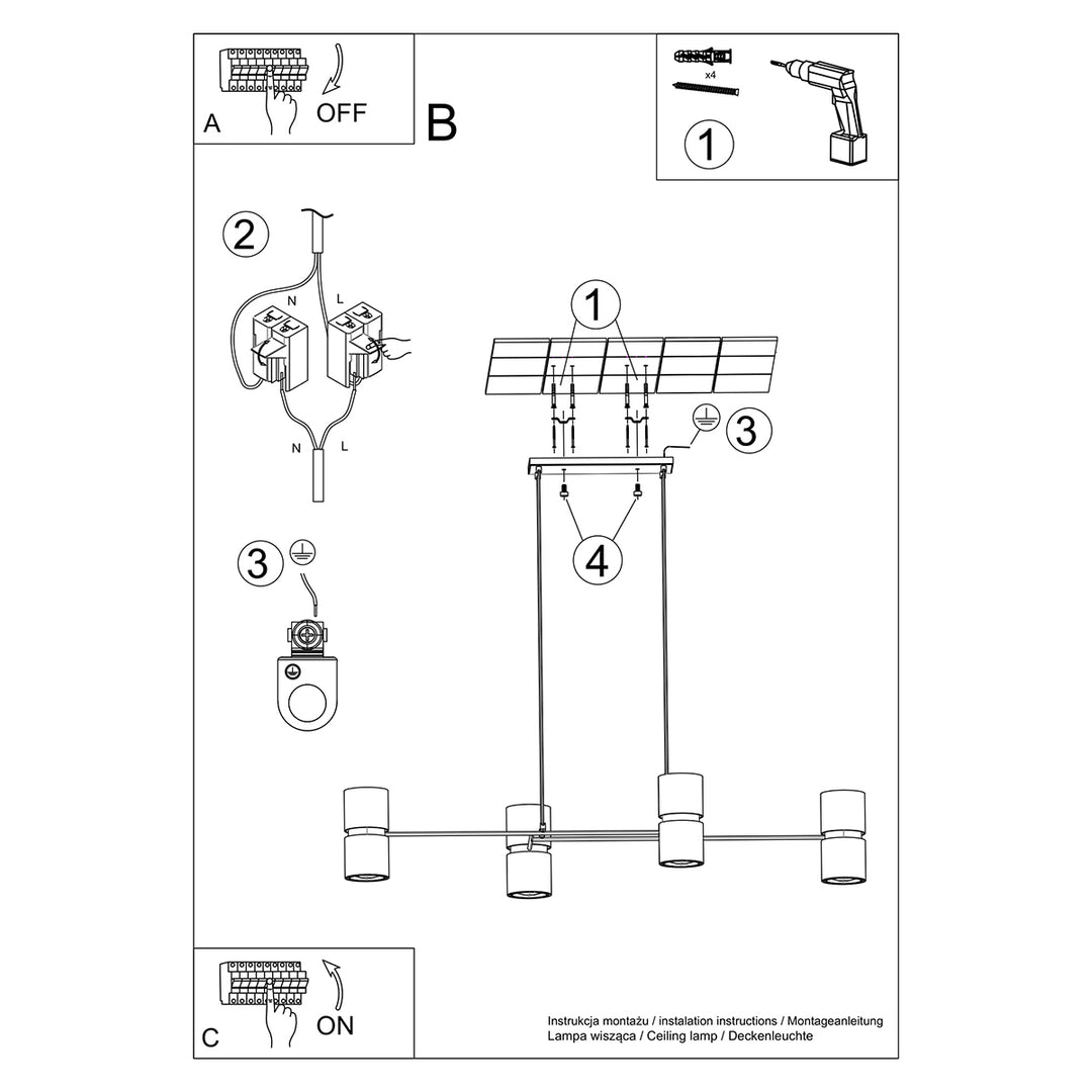 Lampa suspendata KUKKIA negru TH.004CZ