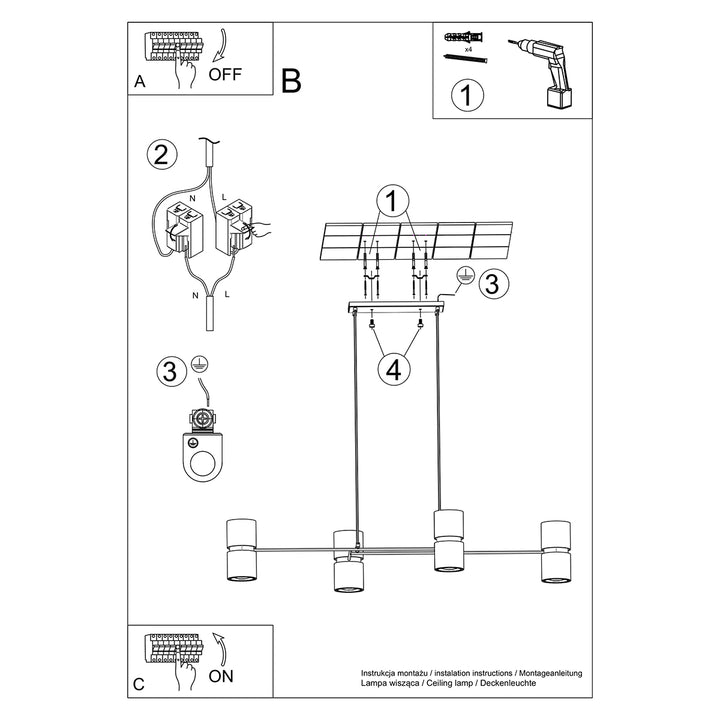 Lampa suspendata KUKKIA negru TH.004CZ