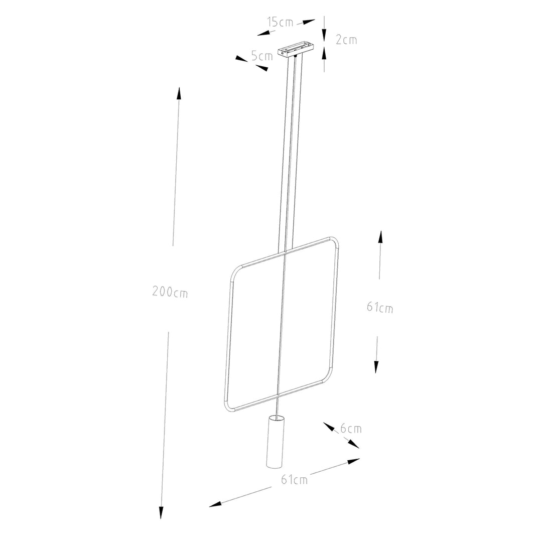 Lampa suspendata RANA 1 negru TH.018CZ