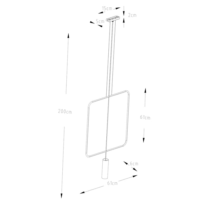 Lampa suspendata RANA 1 negru TH.018CZ