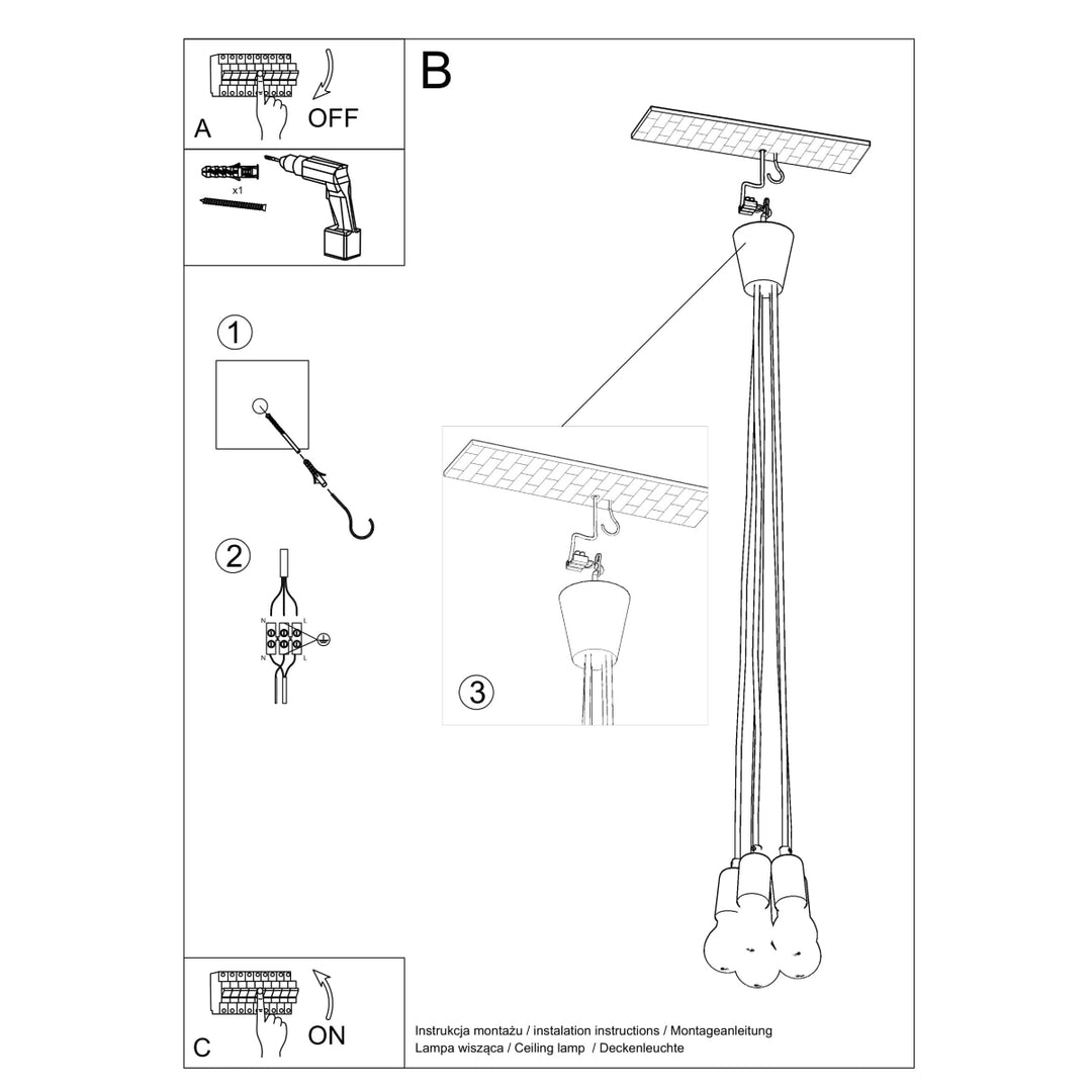 Lampa suspendata DIEGO 5 negru SL.0574