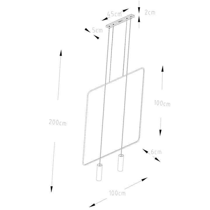 Lampa suspendata RANA 2 negru TH.019CZ