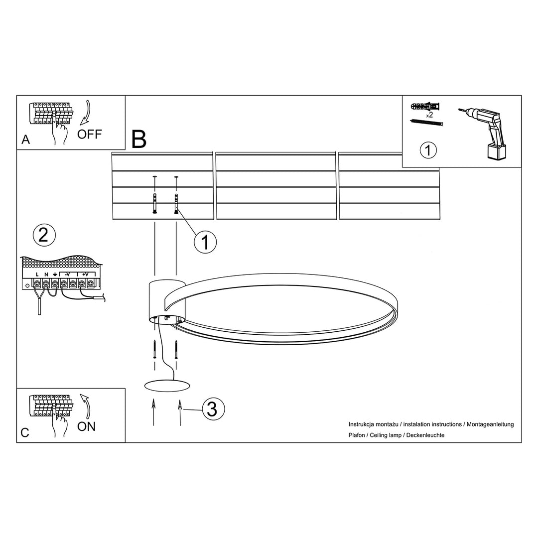 Plafoniera RIO 55 negru 4000K TH.128