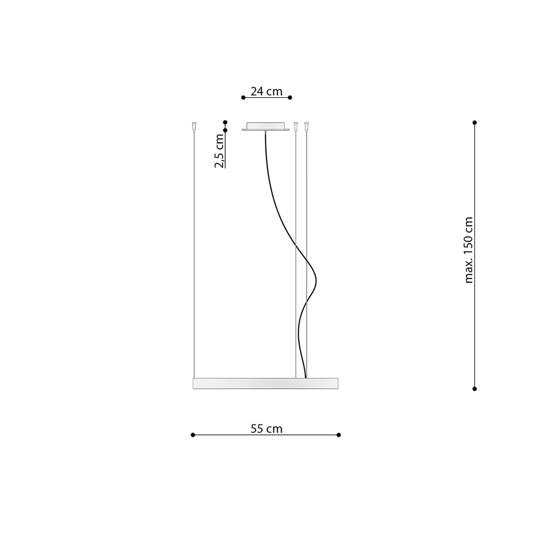 Lustra in forma de cerc RIO 55 negru 4000K TH.108