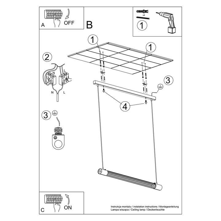 Lampa suspendata VALO negru TH.008CZ