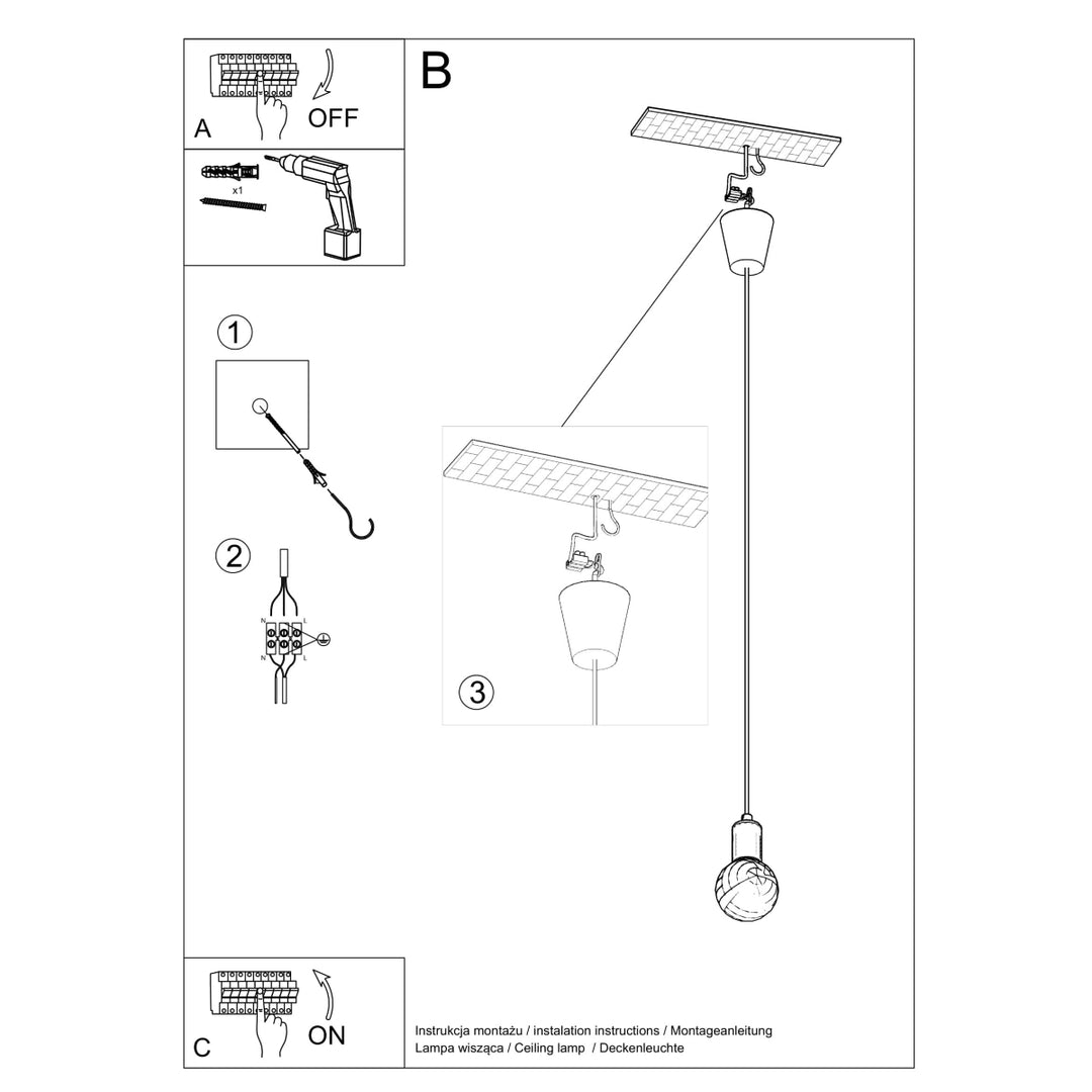 Lampa suspendata DIEGO 1 gri SL.0575