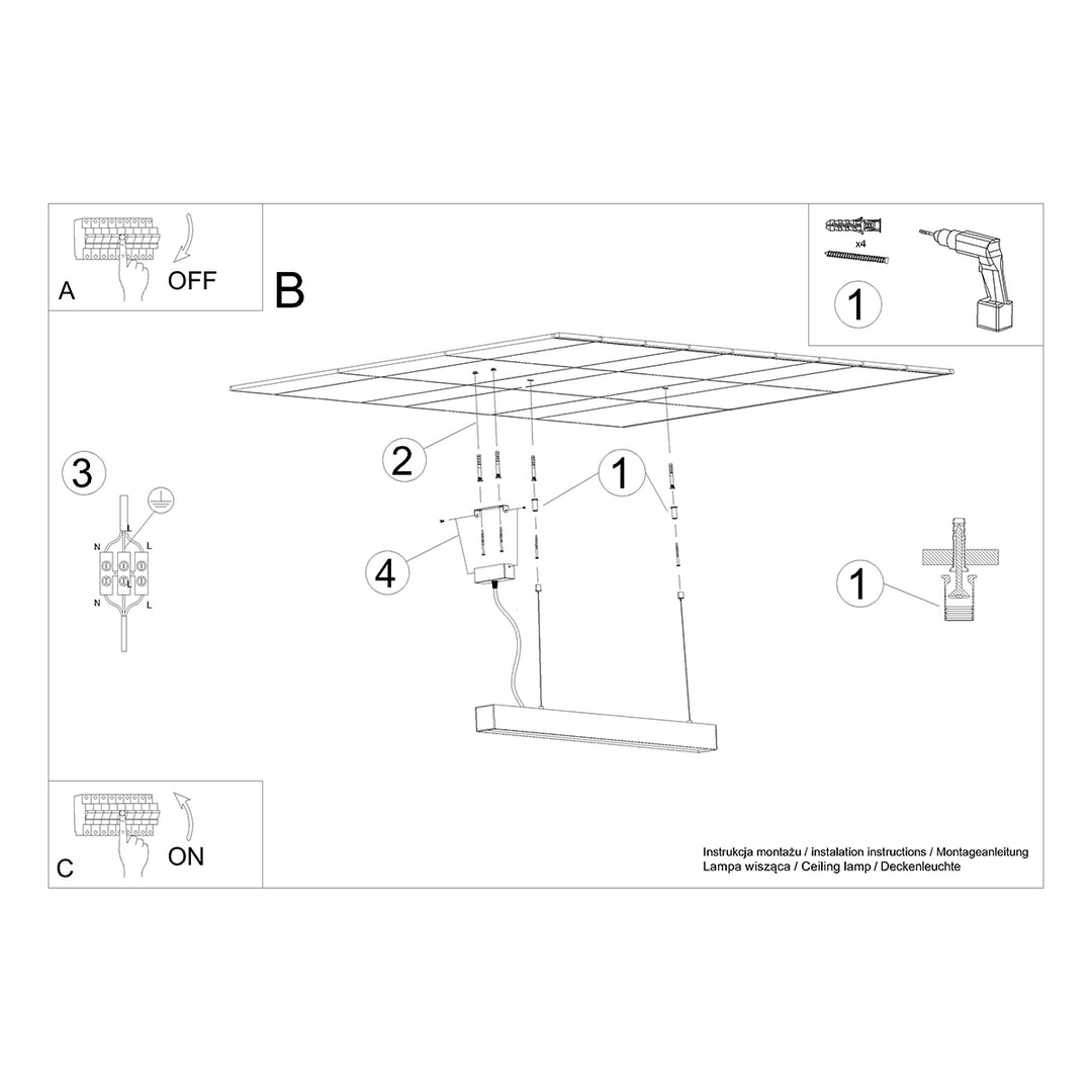 Lampa suspendata PINNE 90 negru TH.048