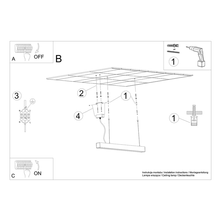 Lampa suspendata PINNE 90 negru TH.048