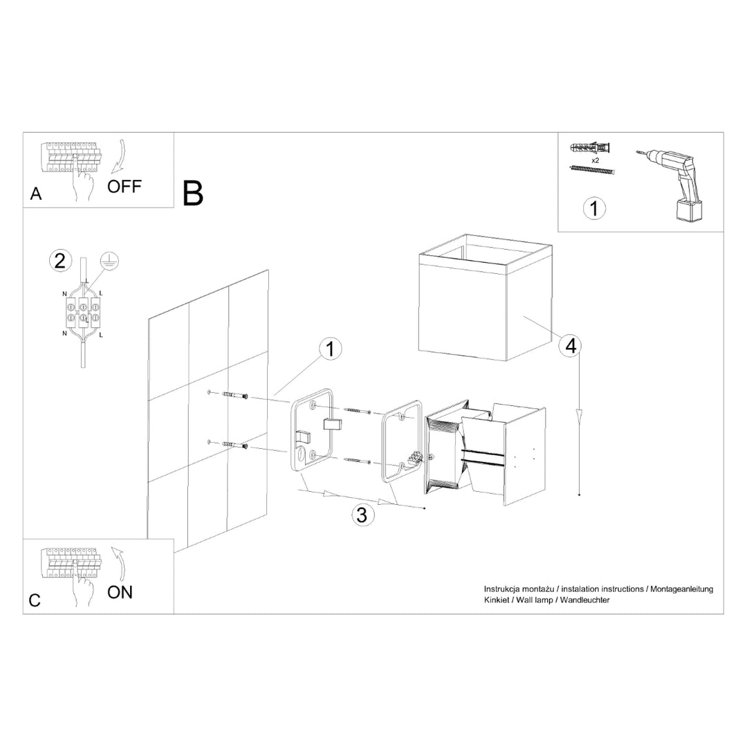 Aplica de perete LUCA negru LED IP54 SL.0545