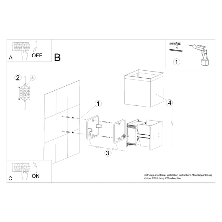 Aplica de perete LUCA negru LED IP54 SL.0545