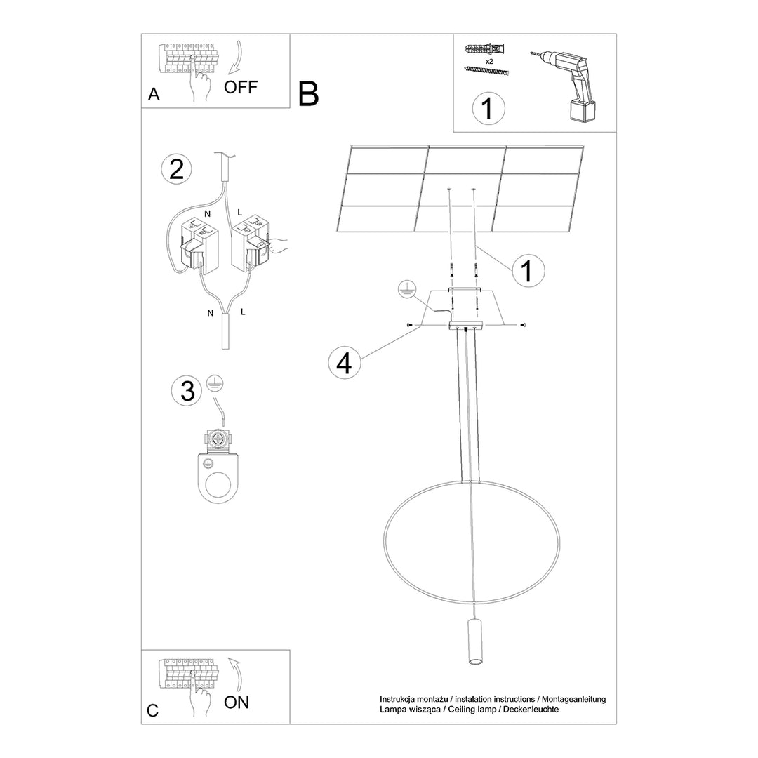 Lampa suspendata HOLAR 1 negru TH.016CZ