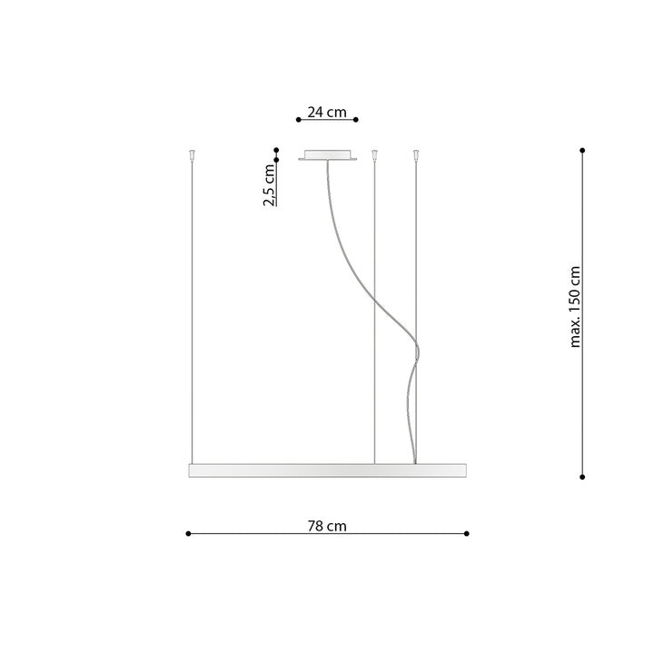 Lustra in forma de cerc RIO 78 negru 3000K TH.101