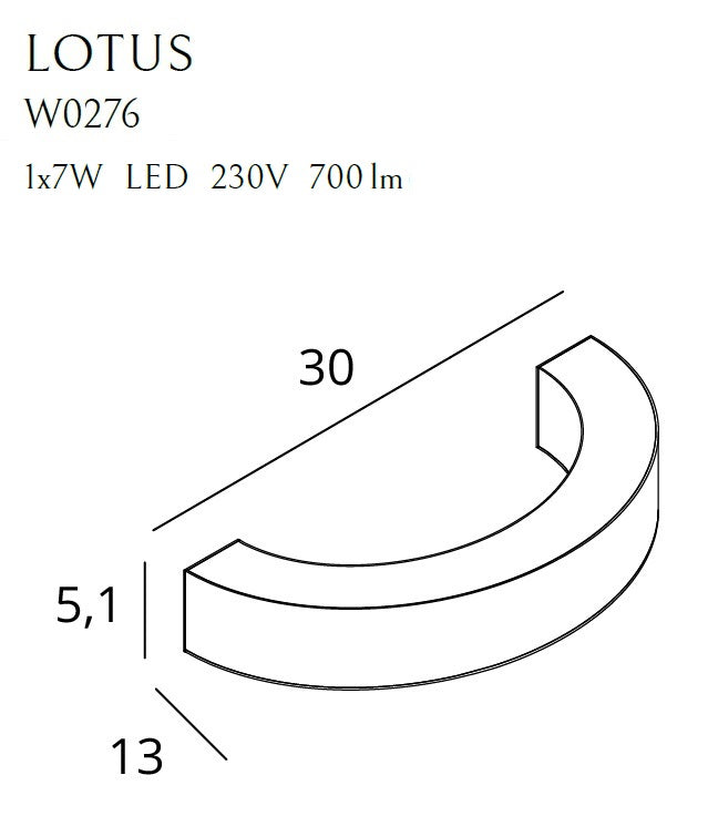 Aplica aurie LOTUS 7W Maxlight W0276