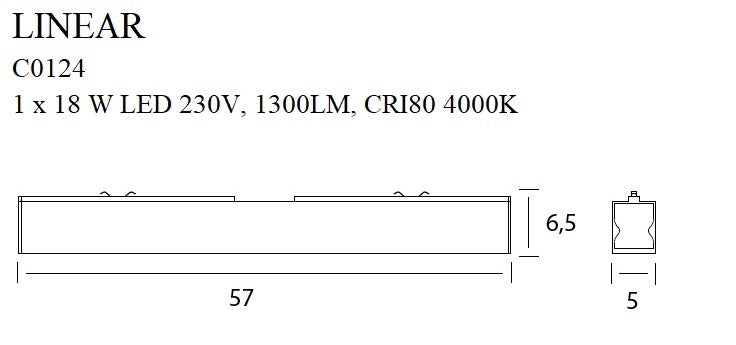 Plafoniera Linear alba 18w 4000k Maxlight C0124