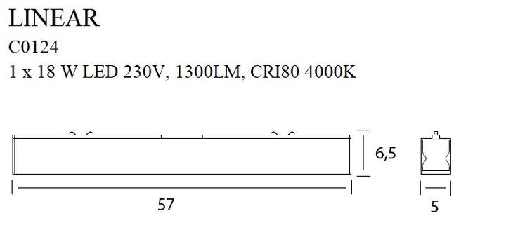 Plafoniera Linear alba 18w 4000k Maxlight C0124