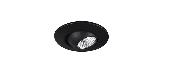 Spot incastrat Max Yuca Round Tilted negru 3w Maxlight H0105