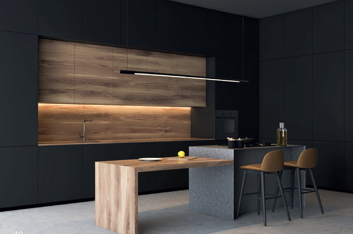 Lustra suspendata Organic Horizon 150cm neagra dimabila Maxlight P0358d