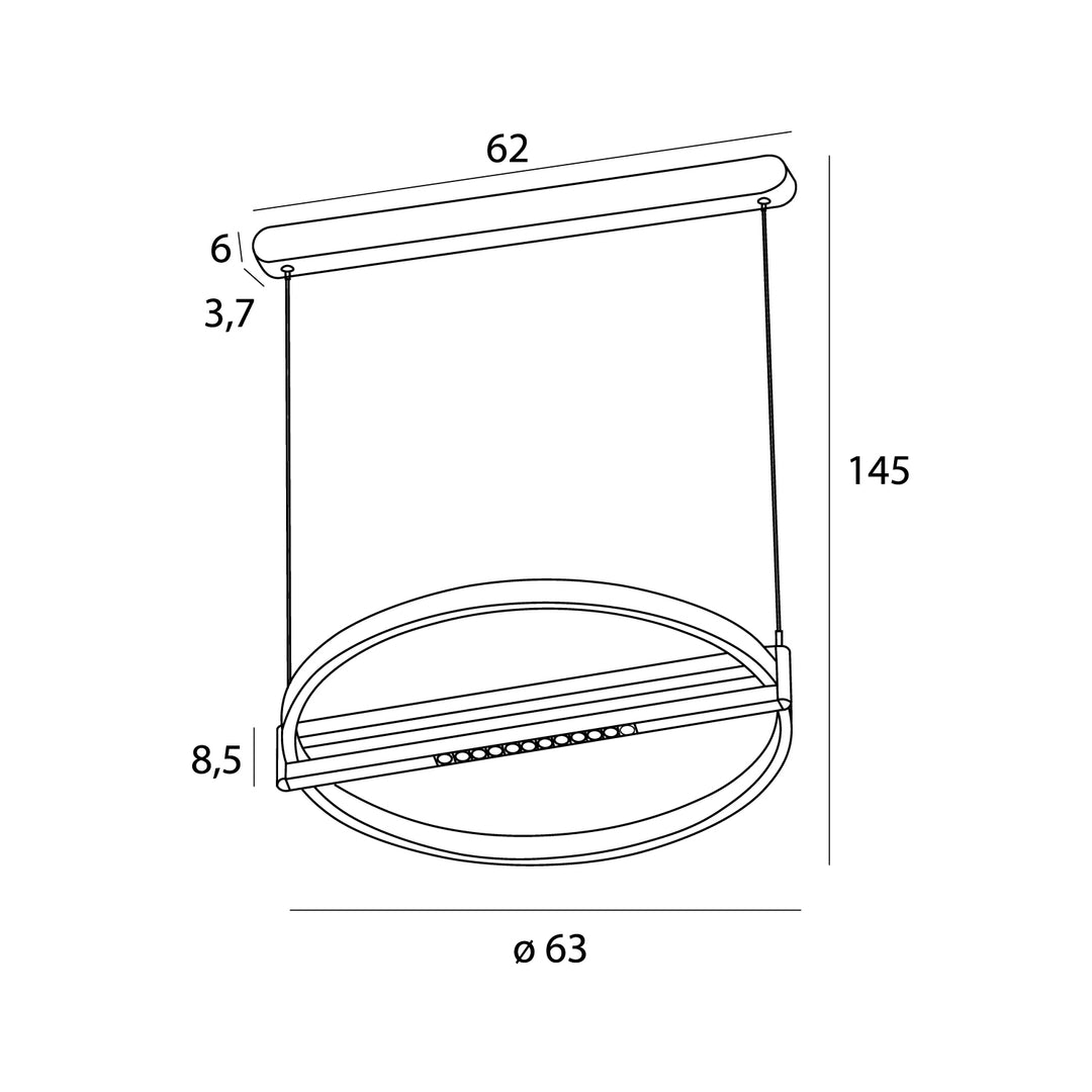 Lustra suspendata SINGAPUR cu baza rotunda Maxlight P0552