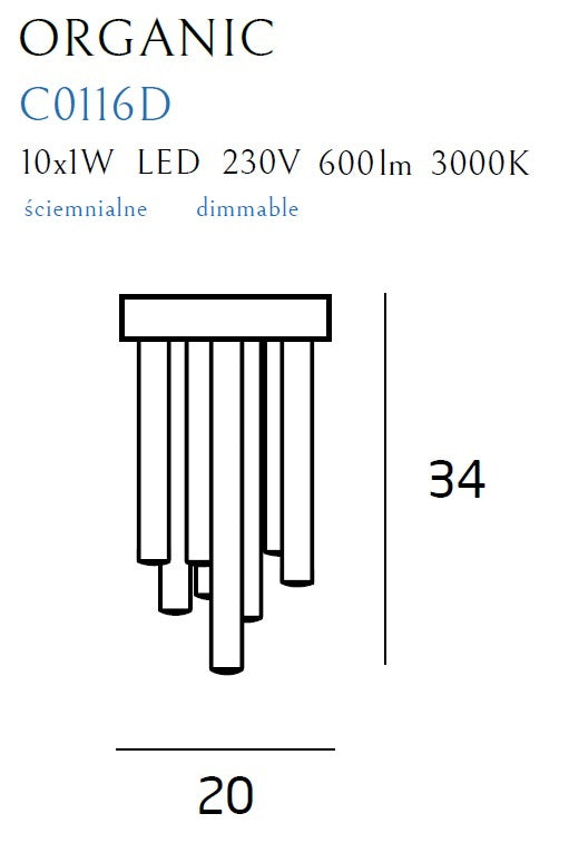 Plafoniera Organic finisaj cupru dimabila Maxlight C0116d