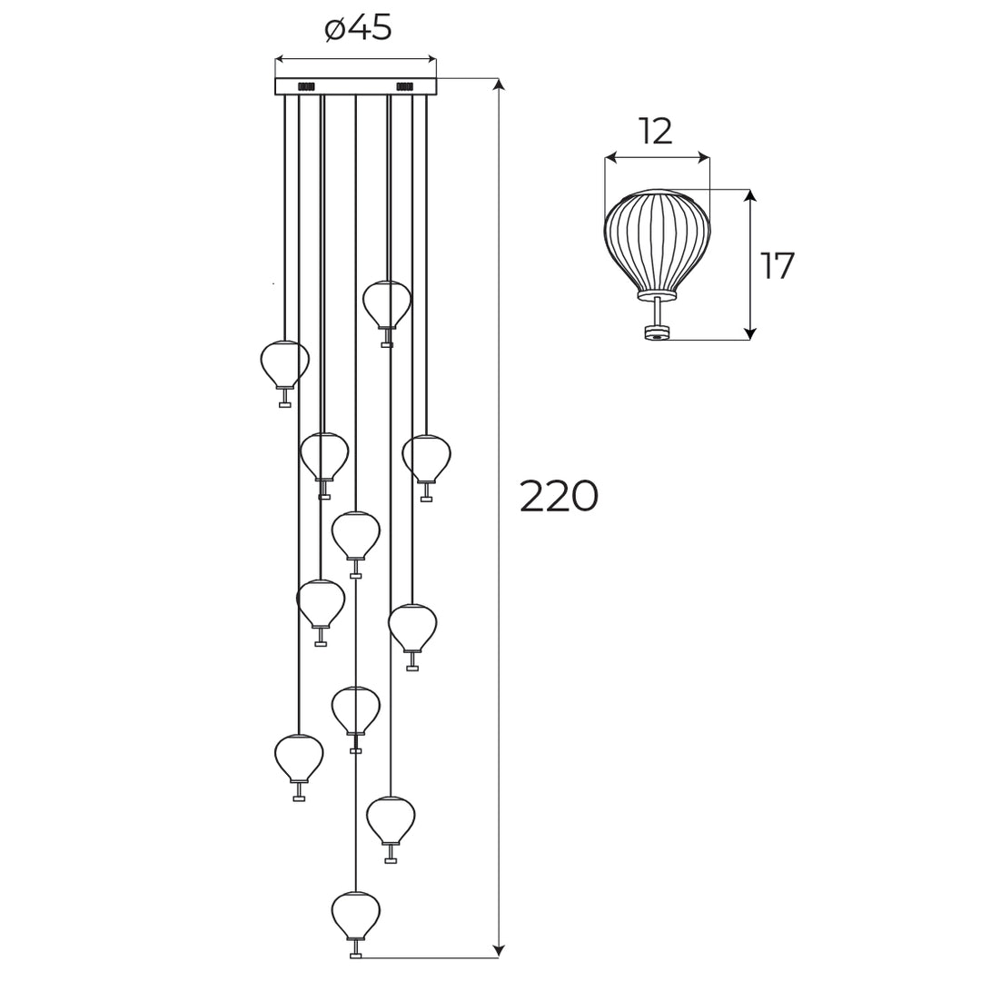 Candelabru PALLONCINI 11  lumini dimabil Maxlight P0526D