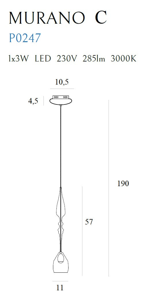 Pendul Murano C Maxlight P0247