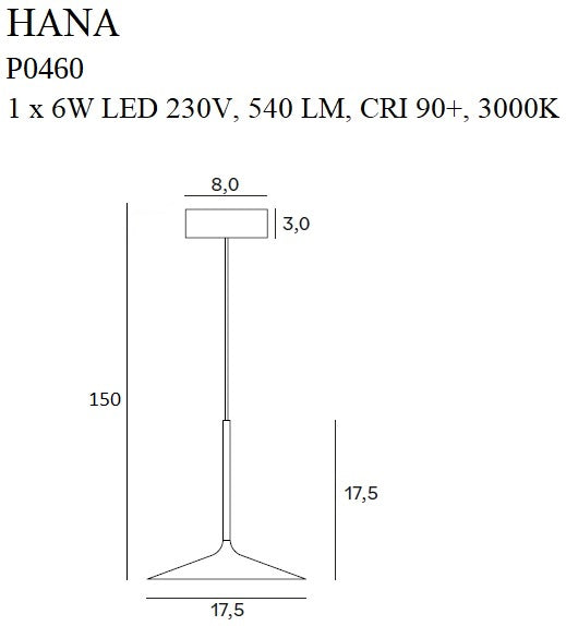 Pendul Hana auriu Maxlight P0460