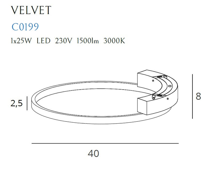 Plafoniera Velvet 25w Diametru: 40 Cm Maxlight C0199