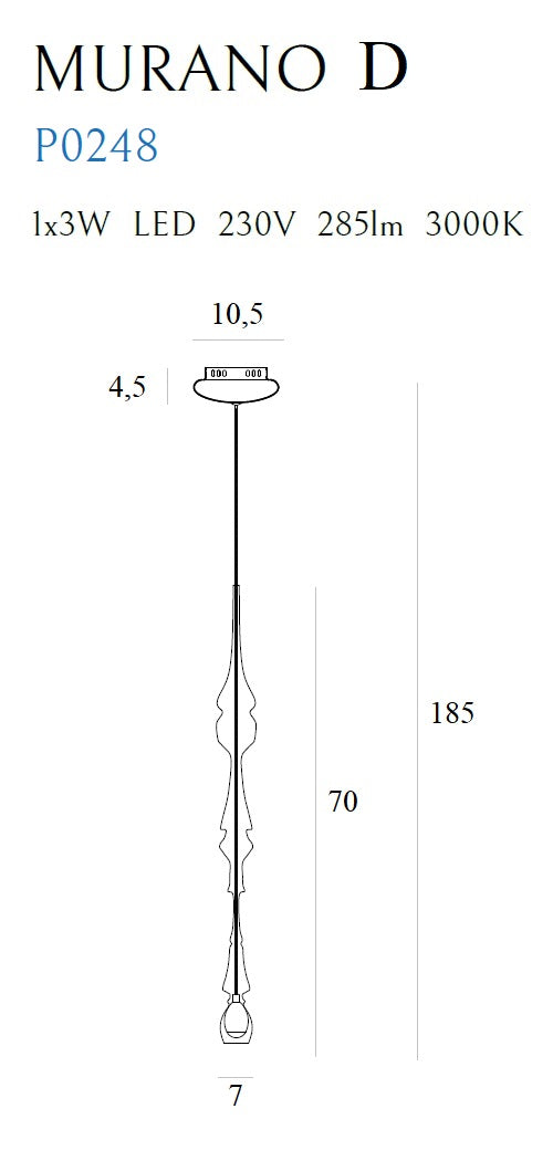 Pendul Murano D Maxlight P0248