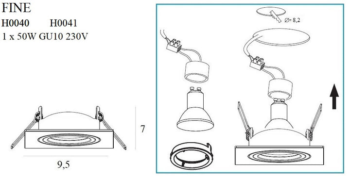 Spot incastrat Fine Metal Maxlight H0040