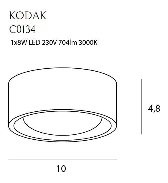 Plafoniera Kodak I alba 8w Maxlight C0134