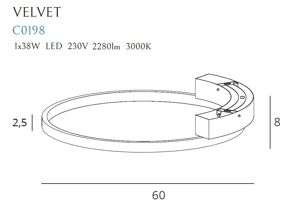 Plafoniera Velvet 38w Diametru: 60 Cm Maxlight C0198