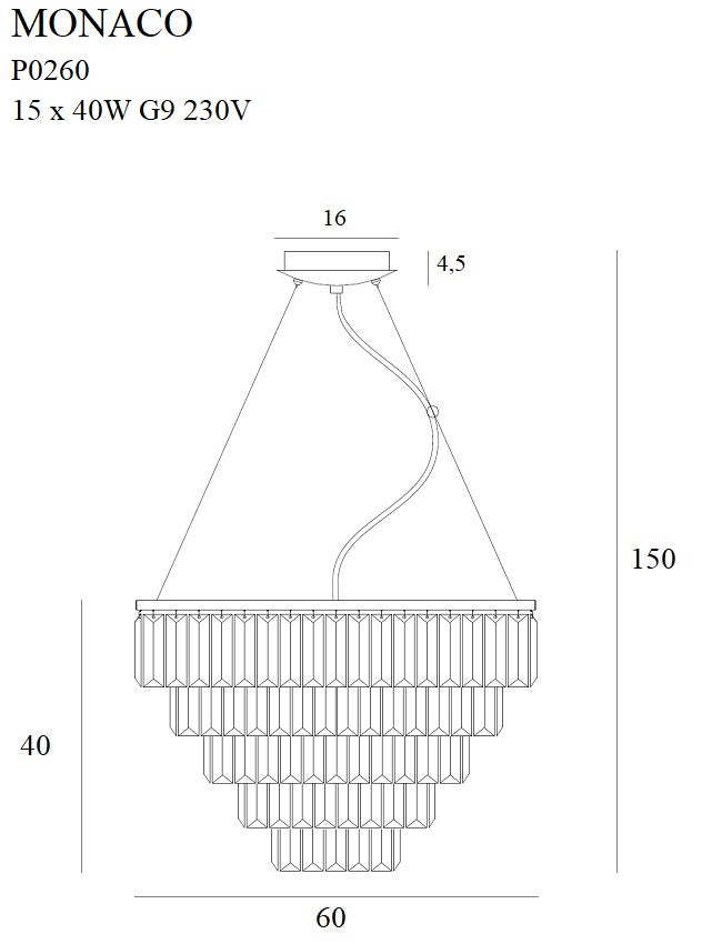 Candelabru Monaco diametru 60 Cm Maxlight P0260