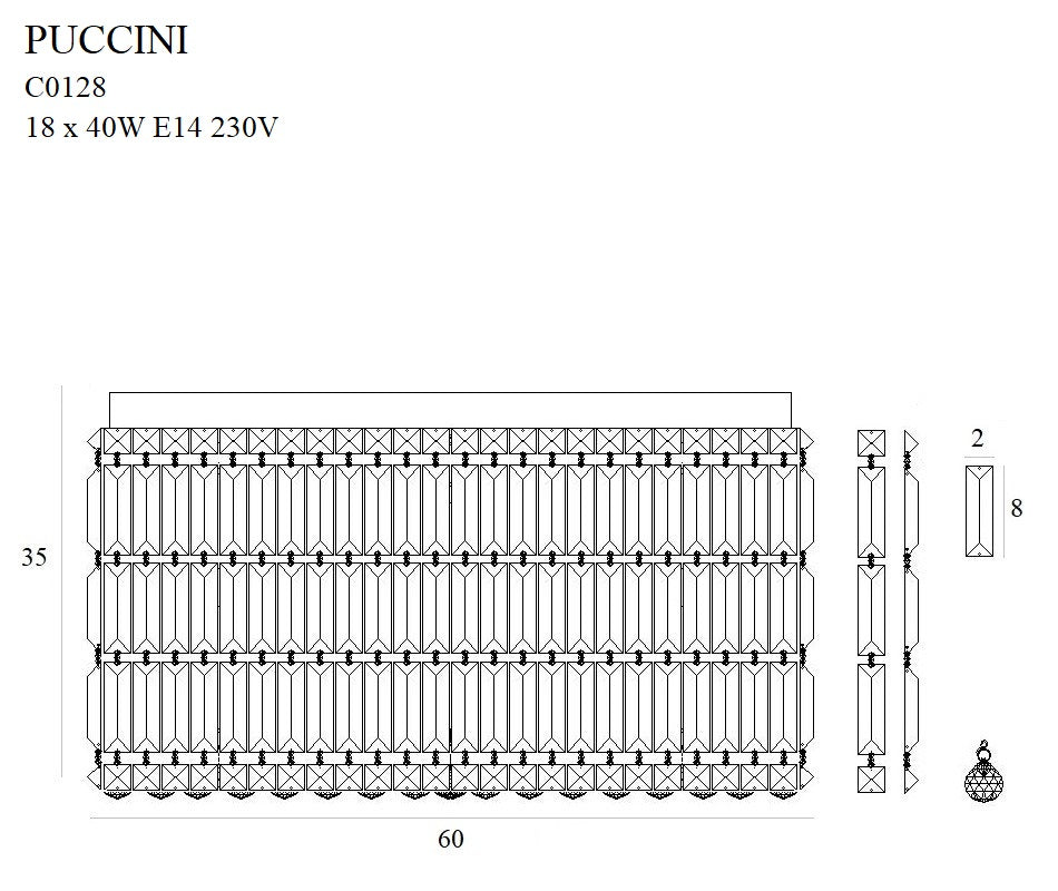 Plafoniera Puccini 60cm Maxlight C0128